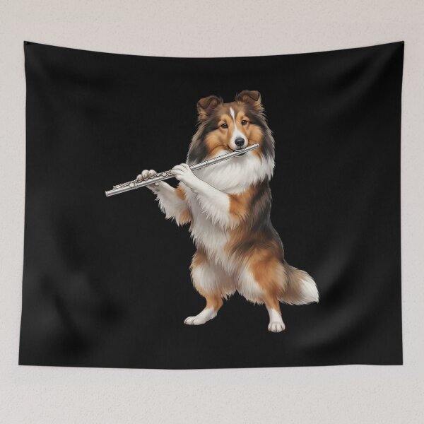 Item preview, Shetland Sheepdog Playing Flute Player Flutist Dog Lover designed and sold by TerryConnells.