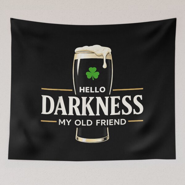 Item preview, Hello Darkness My Old Friend Stout Beer Irish Shamrock Funny Song Parody designed and sold by PhocoNibict.