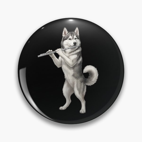 Item preview, Siberian Husky Playing Flute Player Flutist Dog Lover designed and sold by TerryConnells.