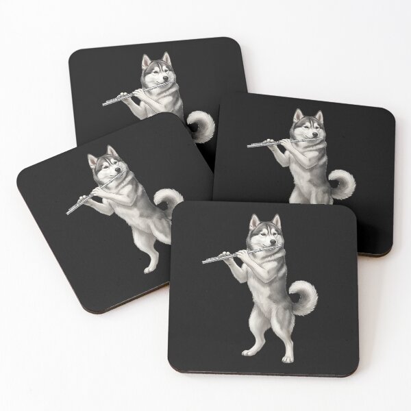 Item preview, Siberian Husky Playing Flute Player Flutist Dog Lover designed and sold by TerryConnells.