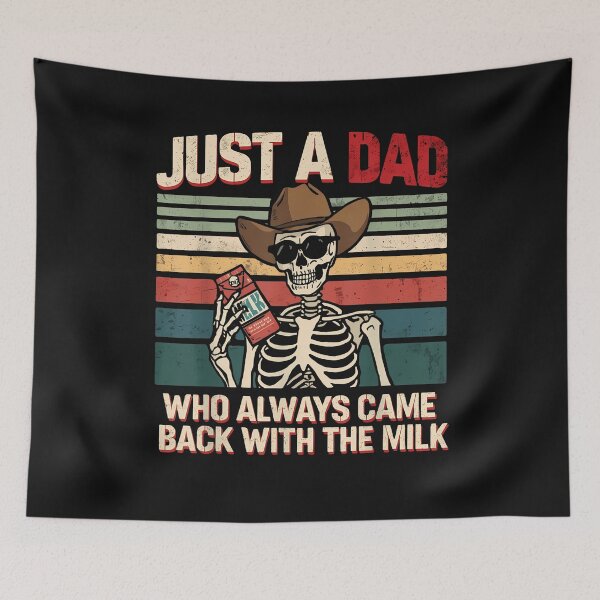 Item preview, Just A Dad Who Always Came Back With The Milk Skeleton Retro designed and sold by yartyartyart.