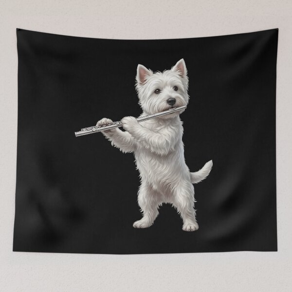 Item preview, West Highland White Terrier Playing Flute Player Flutist Dog Lover designed and sold by TerryConnells.