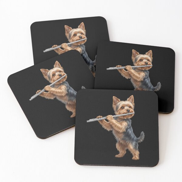 Item preview, Yorkshire Terrier Playing Flute Player Flutist Dog Lover designed and sold by TerryConnells.