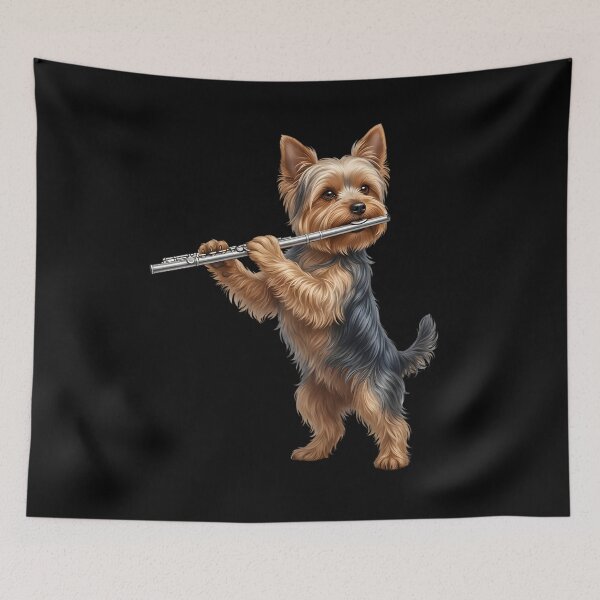 Item preview, Yorkshire Terrier Playing Flute Player Flutist Dog Lover designed and sold by TerryConnells.