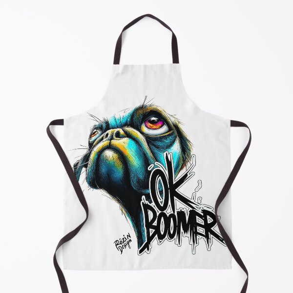 Item preview, OK Boomer Pug – Funny Sarcastic Dog Meme Quote (Colorful Pug Portrait) designed and sold by Rozin-Design.