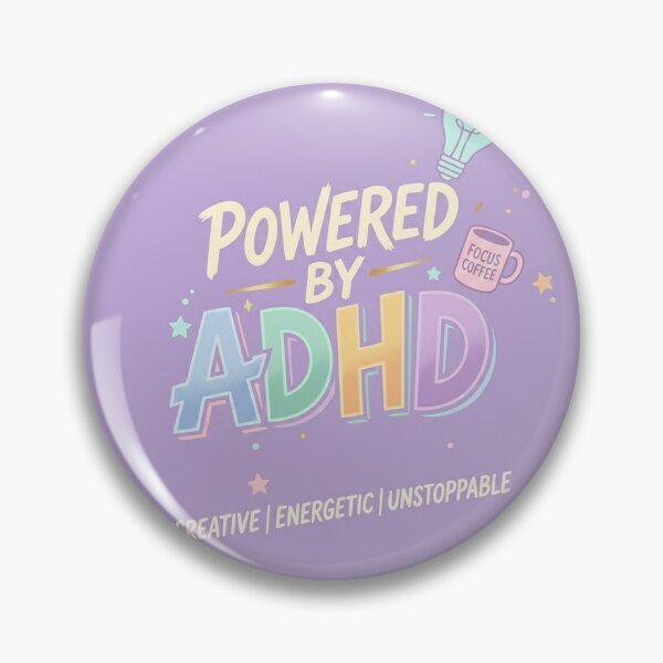 Item preview, Powered By ADHD - Creative Energetic Unstoppable Pastel Aesthetic designed and sold by Dimu Co..