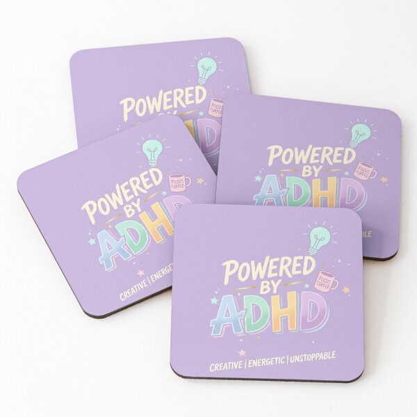 Item preview, Powered By ADHD - Creative Energetic Unstoppable Pastel Aesthetic designed and sold by Dimu Co..