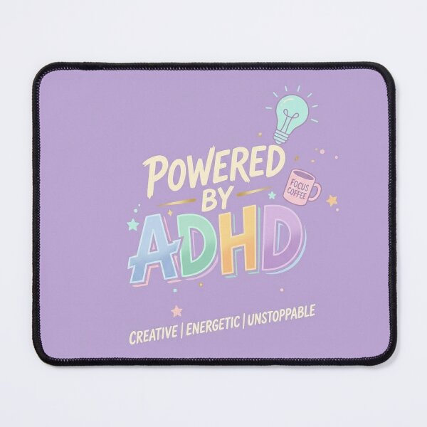 Item preview, Powered By ADHD - Creative Energetic Unstoppable Pastel Aesthetic designed and sold by Dimu Co..