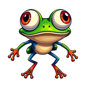 Artwork thumbnail, Hyperactive Frog Sticker by BysonDesigns