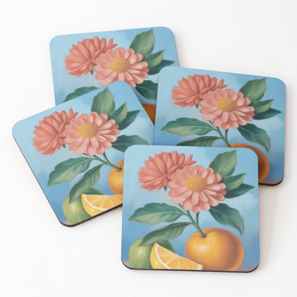 Item preview, Floral Citrus Still Life – Orange, Lime and Blossom Painting designed and sold by myforestfog.