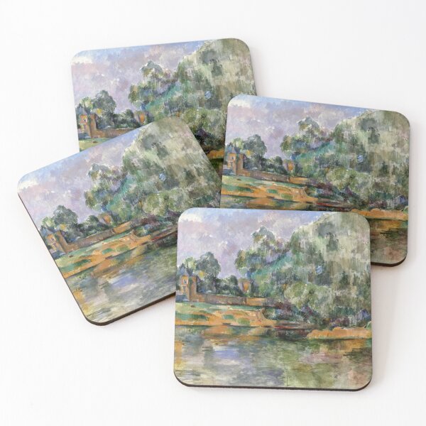 Item preview, Banks of the Seine at Medan by Paul Cézanne: Post Impressionist Landscape Poster designed and sold by artofuniverse.