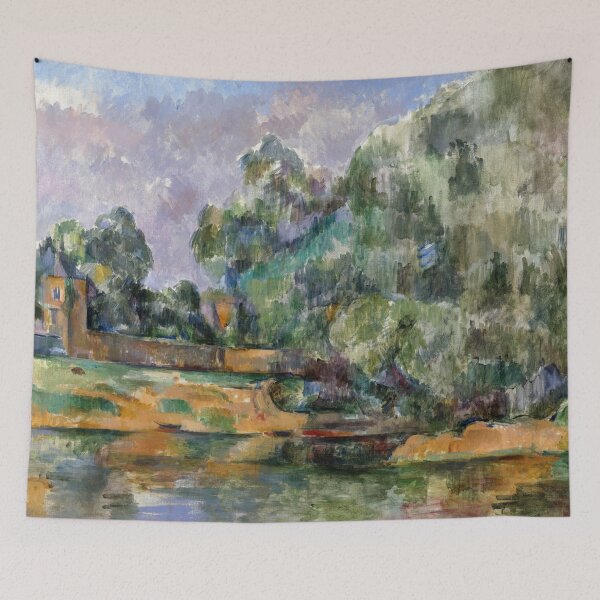 Item preview, Banks of the Seine at Medan by Paul Cézanne: Post Impressionist Landscape Poster designed and sold by artofuniverse.