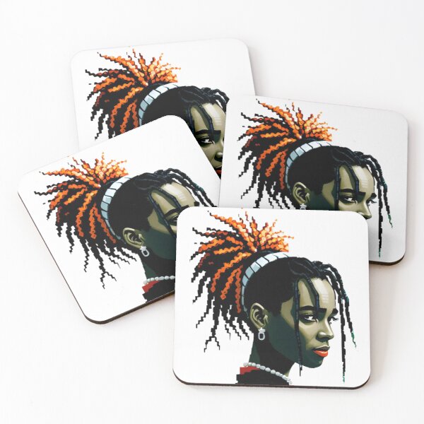 Item preview, Urban Pop Art Woman Portrait with Orange Dreads designed and sold by AlxVel.