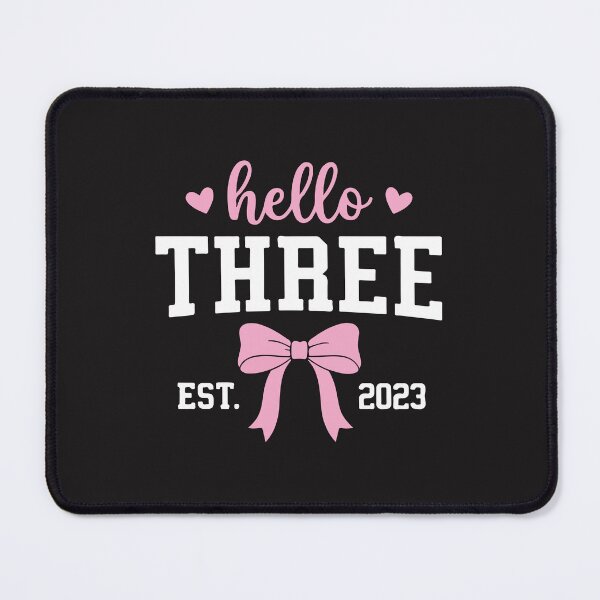 Item preview, Hello Three Est 2023 3rd Birthday Girl Bow Design designed and sold by kiralynstration.