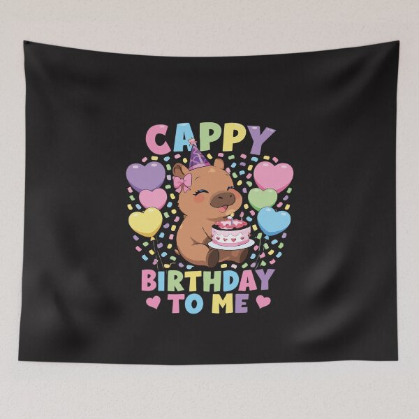 Item preview, Happy Birthday to Me Cute Capybara Girl Birthday Party Design designed and sold by kiralynstration.