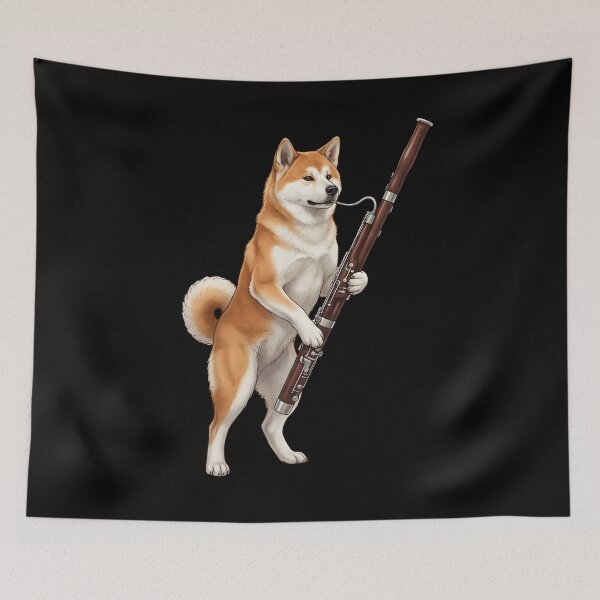 Item preview, Akita Playing Bassoon Player Bassoonist Dog Lover designed and sold by TerryConnells.
