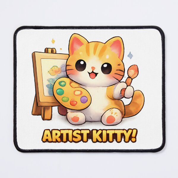Item preview, Kawaii Cute Artist Cat designed and sold by VictorySticker.