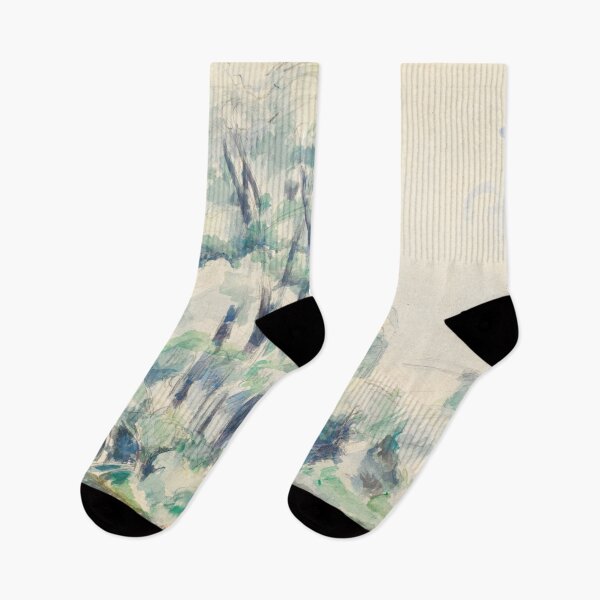 Item preview, Banks of the Seine at Medan by Paul Cézanne: Serene Riverside Landscape designed and sold by artofuniverse.