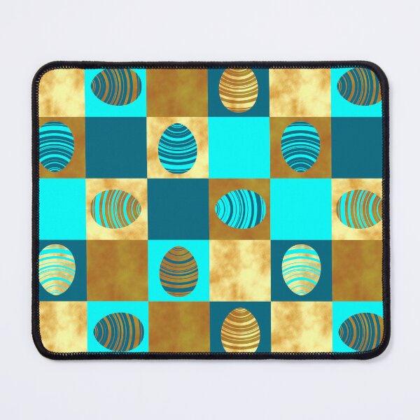 Item preview, Easter eggs patchwork gold and blue designed and sold by CreaTwinkles.