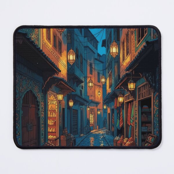 Item preview, Lantern Lit Bazaar Alley Night Scene designed and sold by demureluxes.