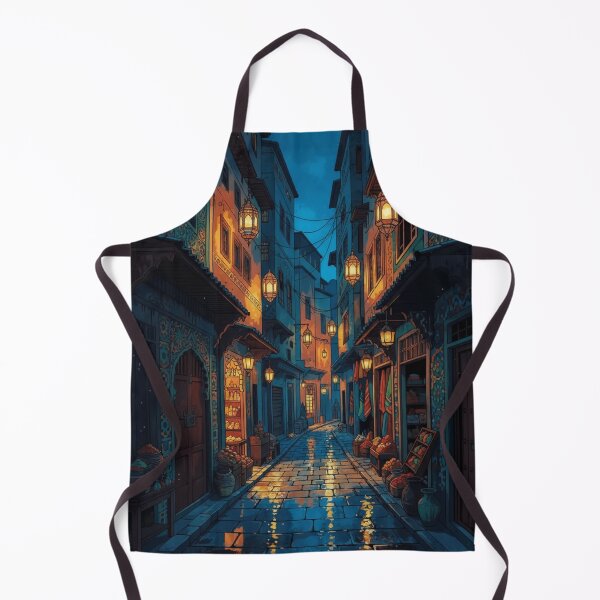 Item preview, Lantern Lit Bazaar Alley Night Scene designed and sold by demureluxes.