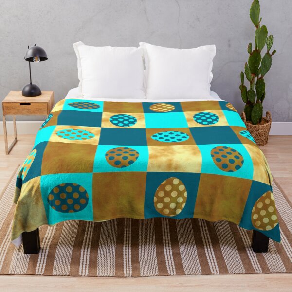 Item preview, Easter eggs patchwork gold and blue designed and sold by CreaTwinkles.