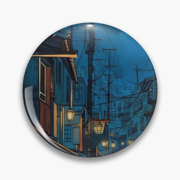 Item preview, Rainy Old Town Street Blue Hour designed and sold by jovialroots.