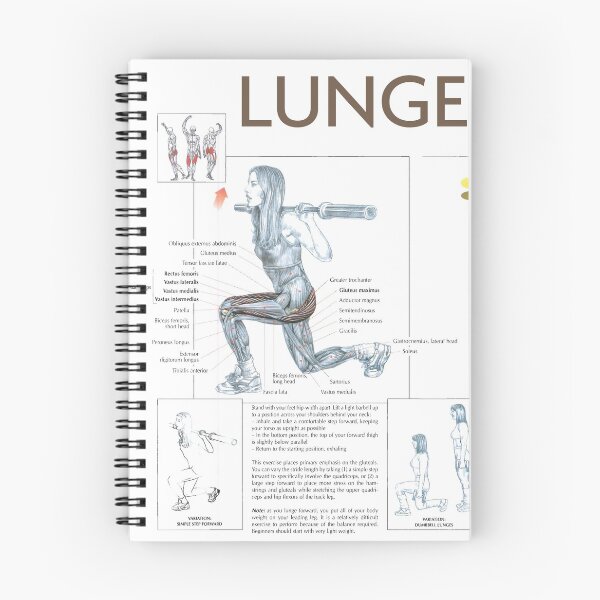 Item preview, Lunge - Exercise Diagram designed and sold by superfitstuff.