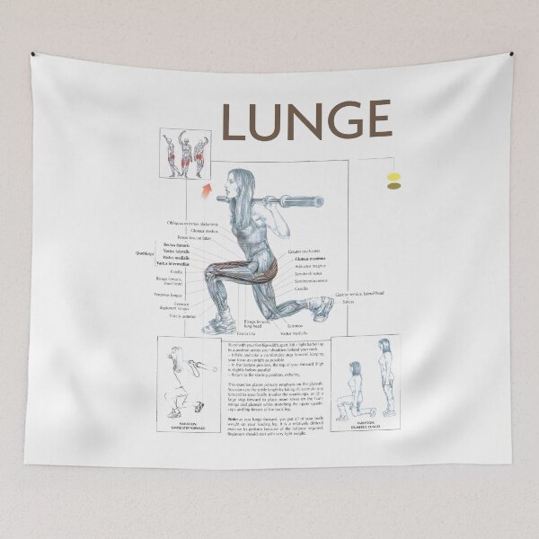 Item preview, Lunge - Exercise Diagram designed and sold by superfitstuff.
