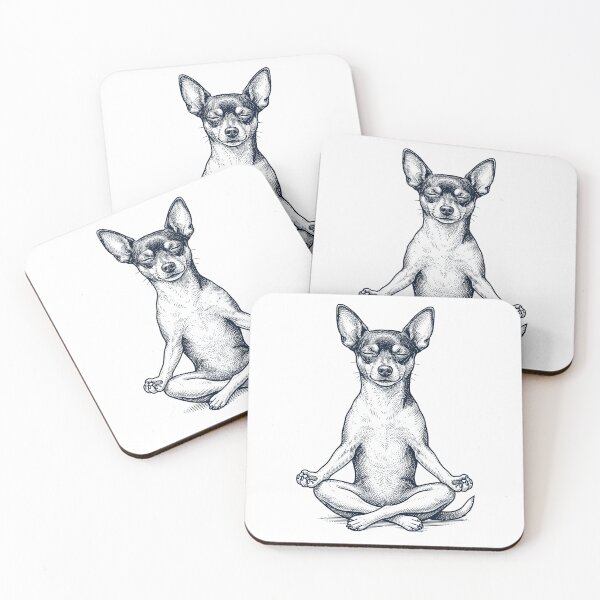 Item preview, Vintage Toy Fox Terrier Yoga Lotus Meditation Dog Lover designed and sold by DoodleTortle.