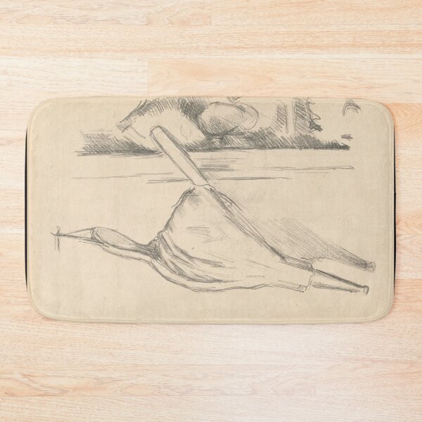 Item preview, Bellows in Front of a Fireplace by Paul Cézanne: Minimalist Line Drawing designed and sold by artofuniverse.