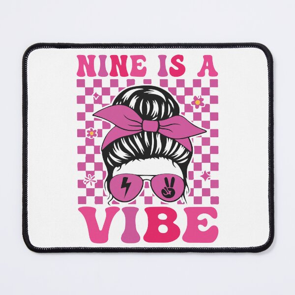 Item preview, Nine Is A Vibe 9th Birthday Girl Pink Checkered Design designed and sold by kiralynstration.