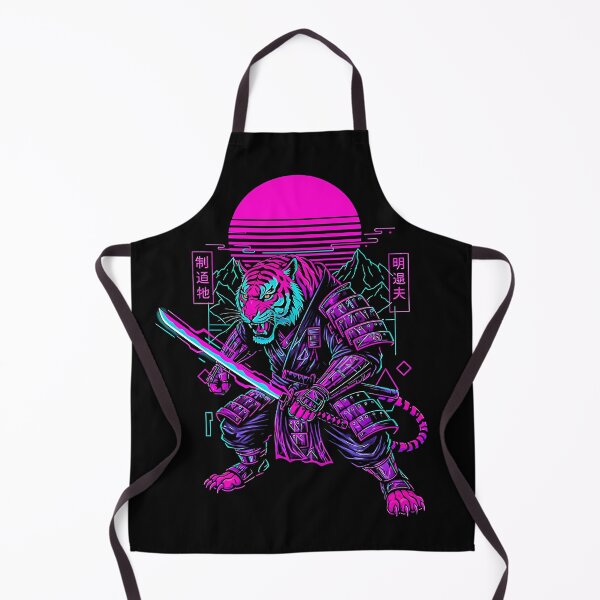 Item preview, Tiger Samurai Neon Synthwave designed and sold by graphixpolash.