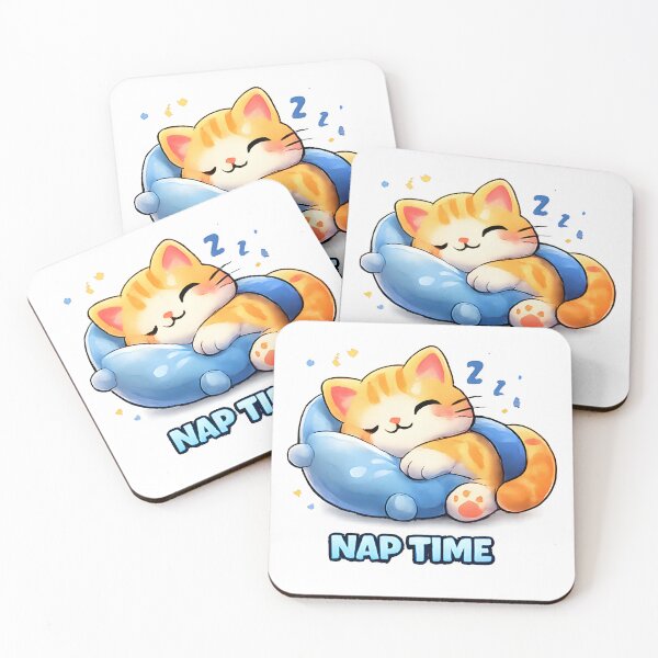 Item preview, Kawaii Cute Sleeping Cat designed and sold by VictorySticker.