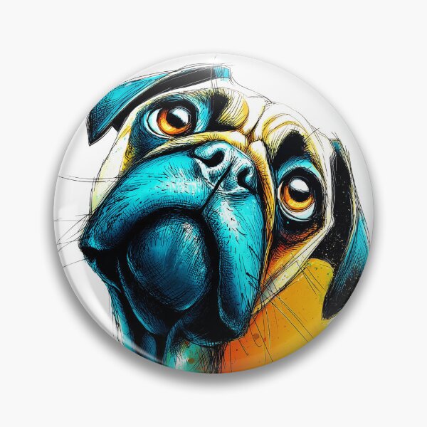Item preview, Colorful Pug Portrait – Modern Neon Dog Art (Pug Lover Gift) designed and sold by Rozin-Design.