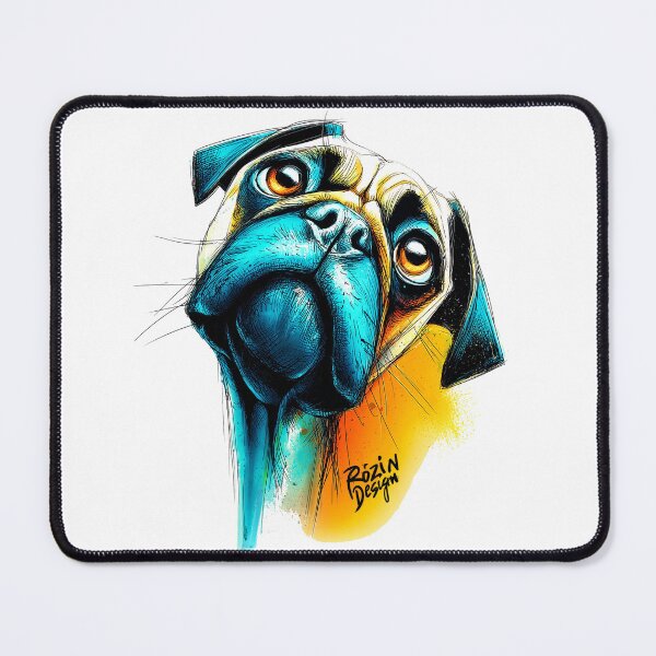 Item preview, Colorful Pug Portrait – Modern Neon Dog Art (Pug Lover Gift) designed and sold by Rozin-Design.