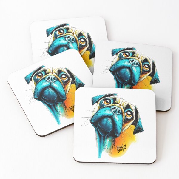 Item preview, Colorful Pug Portrait – Modern Neon Dog Art (Pug Lover Gift) designed and sold by Rozin-Design.