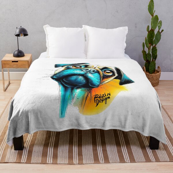 Item preview, Colorful Pug Portrait – Modern Neon Dog Art (Pug Lover Gift) designed and sold by Rozin-Design.