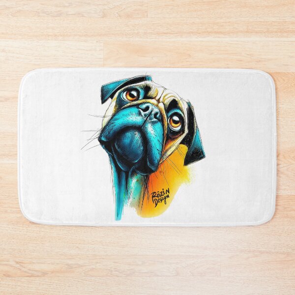 Item preview, Colorful Pug Portrait – Modern Neon Dog Art (Pug Lover Gift) designed and sold by Rozin-Design.