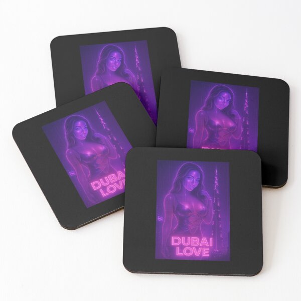 Item preview, Dubai Love – Neon Cyberpunk Skyline Goddess Art designed and sold by DyfunctionalTee.