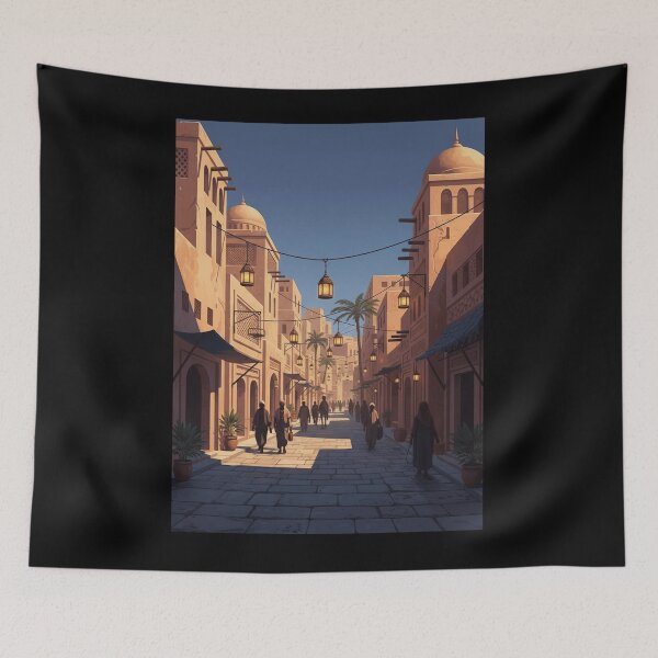 Item preview, Sunlit Desert Market Street Scene designed and sold by felightpure.