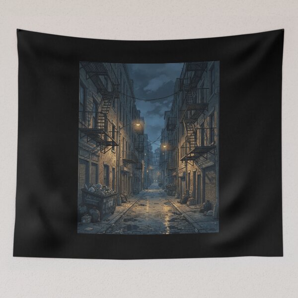 Item preview, Gritty Back Alley Night Urban Scene designed and sold by demureluxes.