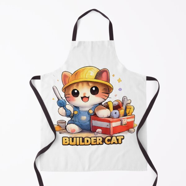 Item preview, Kawaii Cute Builder Cat designed and sold by VictorySticker.