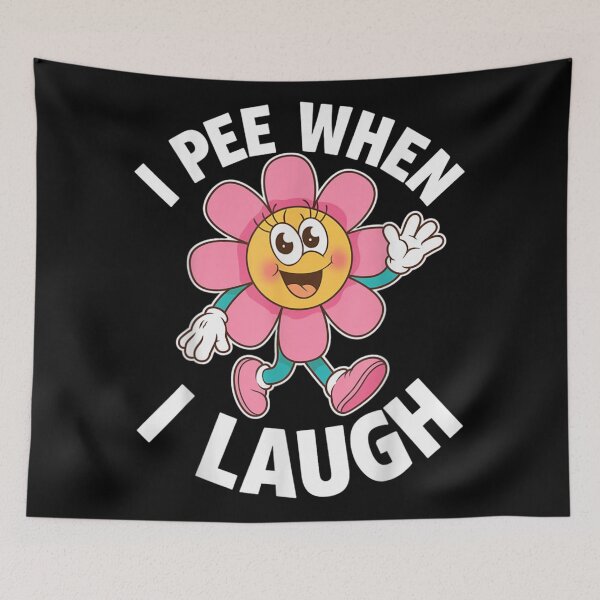 Item preview, I Pee When I Laugh Funny Retro Flower Cartoon Character Humor designed and sold by NgumohaLanke.