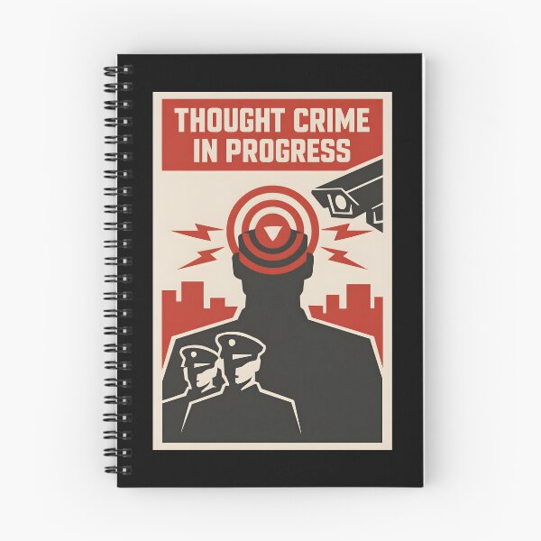 Item preview, Thought Crime In Progress Orwell 1984 Dystopian Art designed and sold by screenpromos.