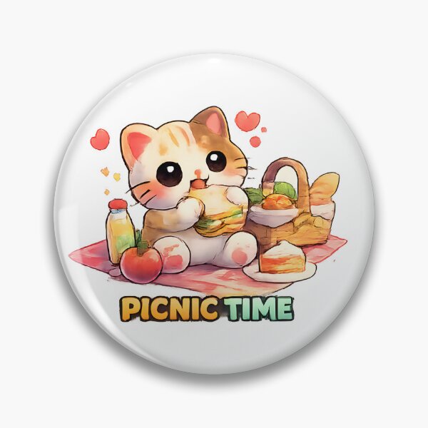Item preview, Kawaii Cute Picnic Cat designed and sold by VictorySticker.