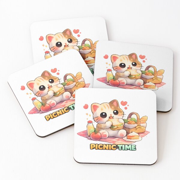 Item preview, Kawaii Cute Picnic Cat designed and sold by VictorySticker.