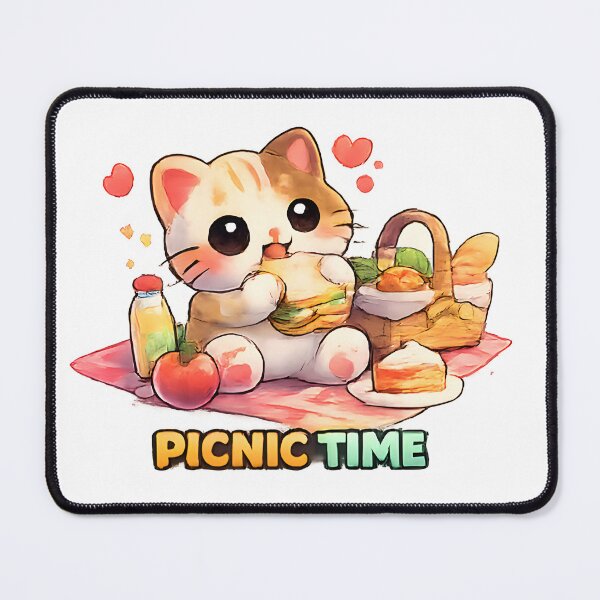 Item preview, Kawaii Cute Picnic Cat designed and sold by VictorySticker.