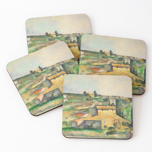 Item preview, Fields at Bellevue by Paul Cézanne: Post Impressionist Landscape Poster designed and sold by artofuniverse.