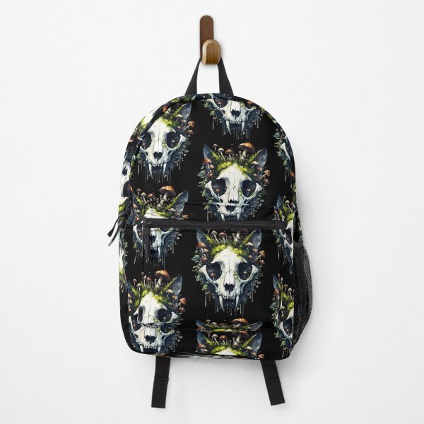 Item preview, Overgrown Cat Skull With Mushrooms designed and sold by wbshgapdji73.